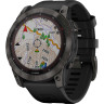 Умные часы GARMIN FENIX 7X SAPPHIRE SOLAR CARBON GRAY DLC TITANIUM WITH SILICONE BLACK BAND 010-02541-11